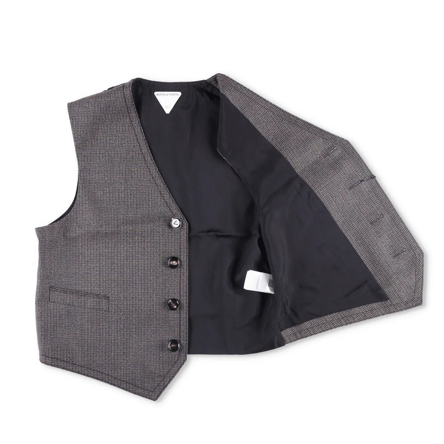 BOTTEGA VENETA Womens Jacket Waistcoat Scoop Neck Sleeveless Grey 42 RRP 990 — View 6