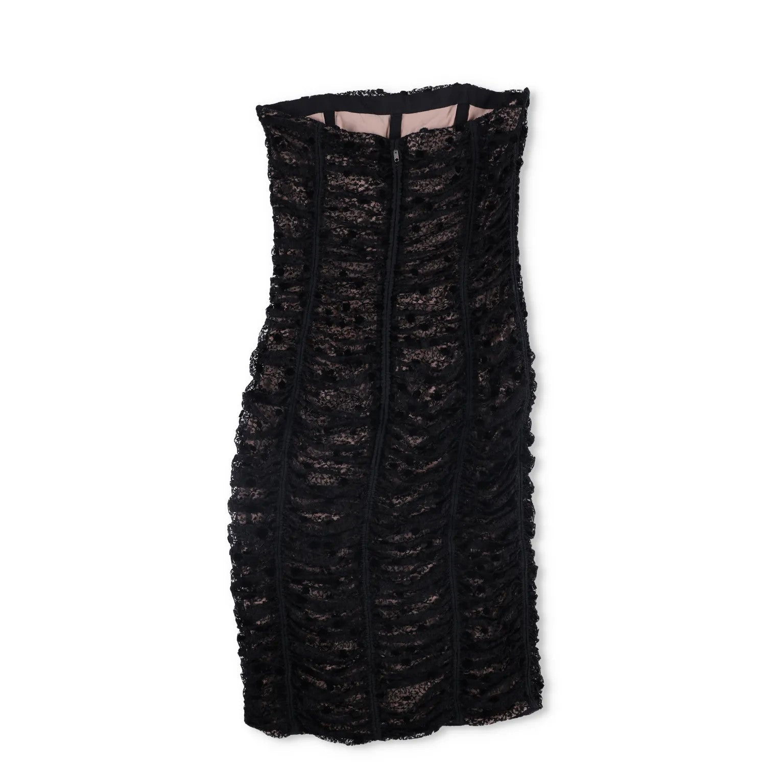 BALENCIAGA Womens Midi Dress Black Viscose Lace Strapless Size 38 RRP 800 — View 5