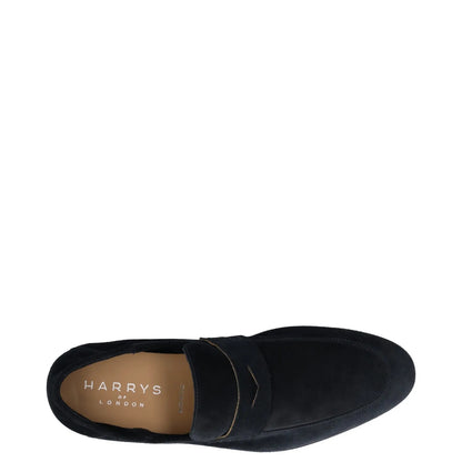 HARRYS Mens Dress Loafers Blue Suede Leather Slip On Elegant UK 8 RRP 250 — View 7