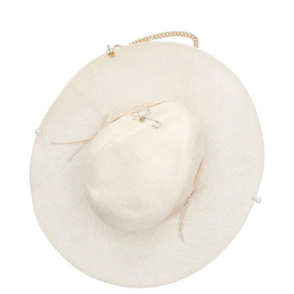 RUSLAN BAGINSKIY Womens Fedora Hat Chain Strap Neutrals Fedoras Size M RRP 345 — View 7