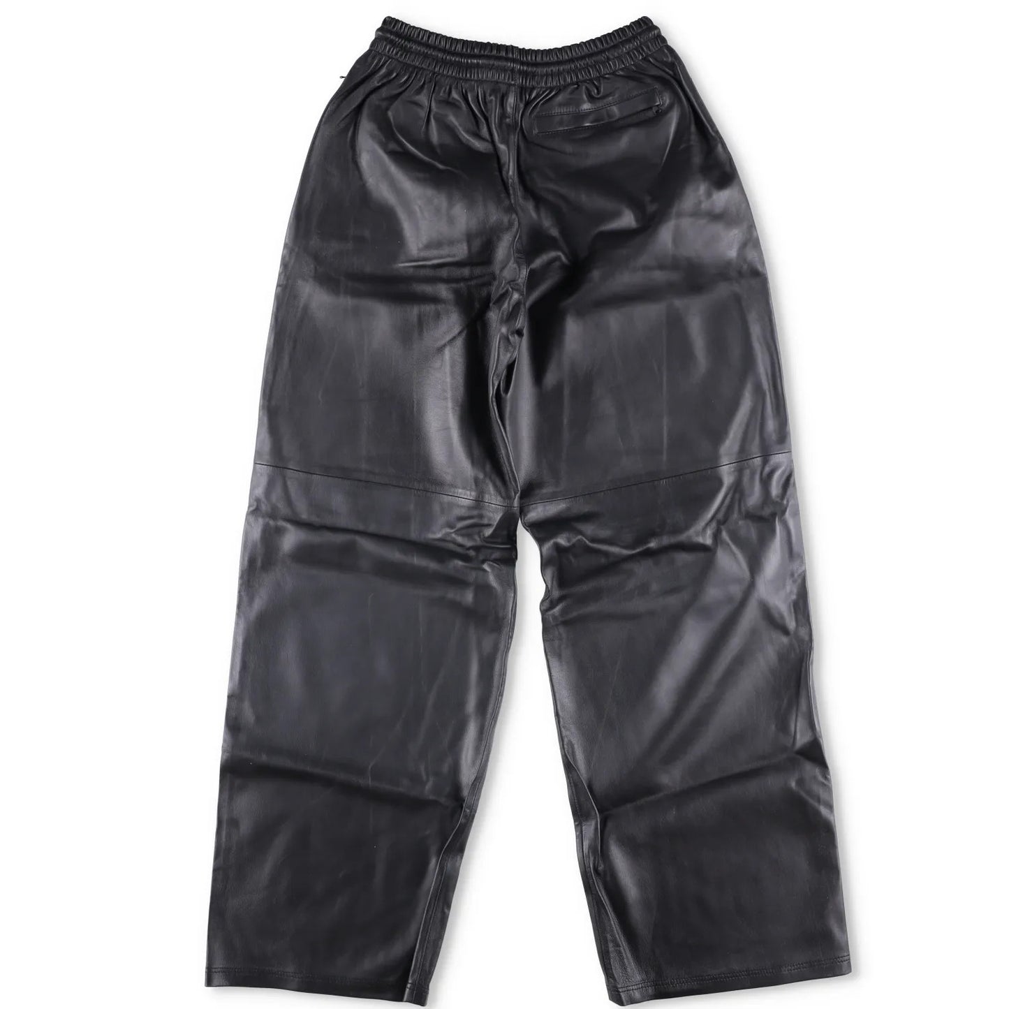 WARDROBE NYC Womens Leather Trousers Track Pant Wide Leg Black S RRP 1560 — View 5