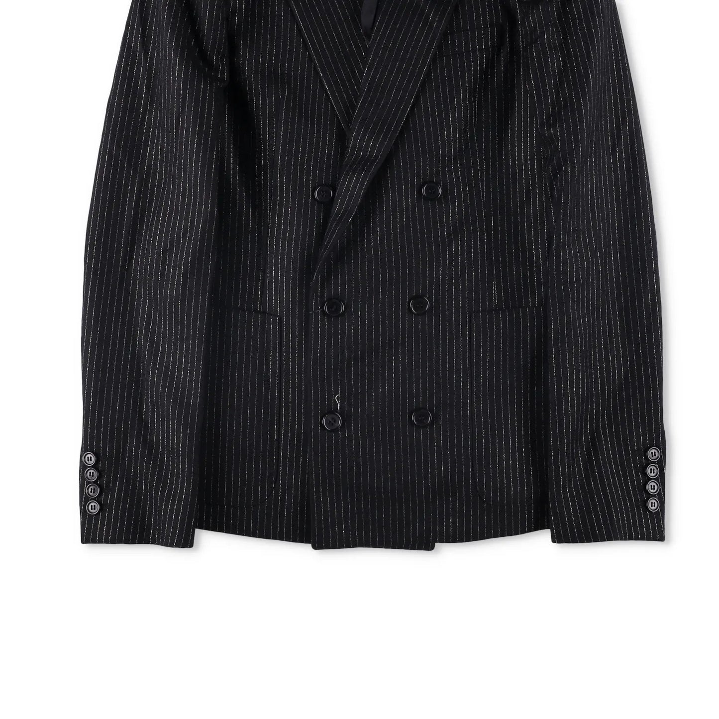 SAINT LAURENT Mens Button Accents Blazer Cotton Blend Black Size 48 RRP 2045 — View 6
