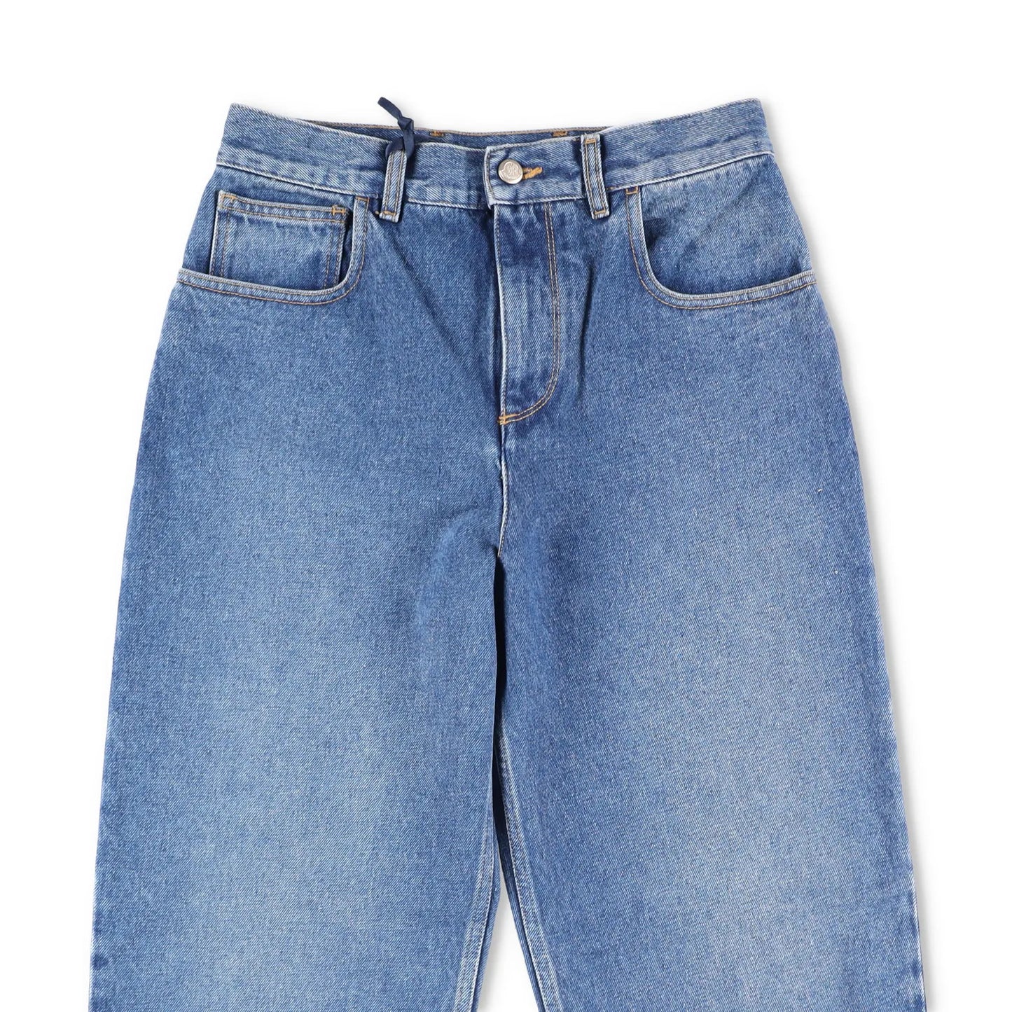 MONCLER Womens Denim Jeans Straight Leg Blue 5 Pockets Size 46 RRP 515 — View 2
