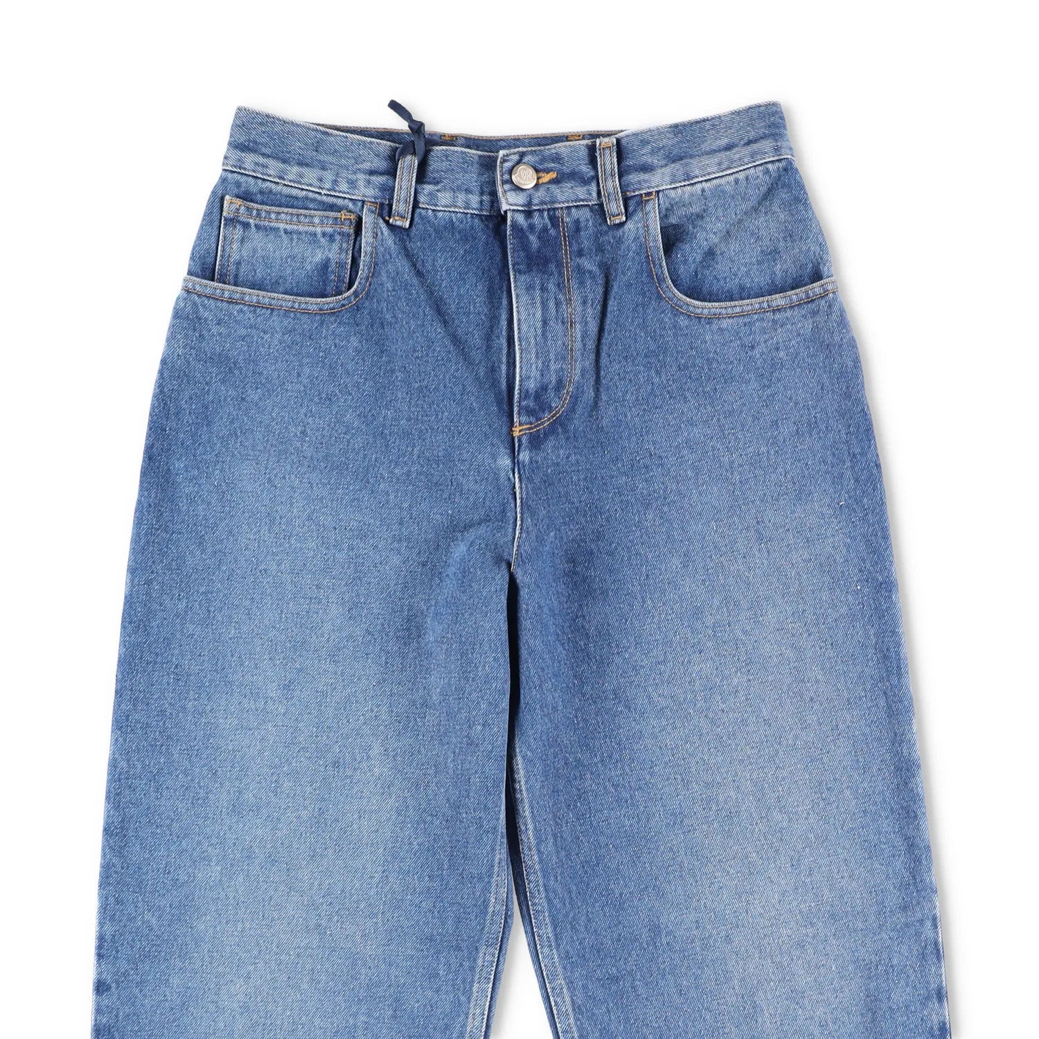MONCLER Womens Denim Jeans Straight Leg Blue 5 Pockets Size 46 RRP 515 — View 2