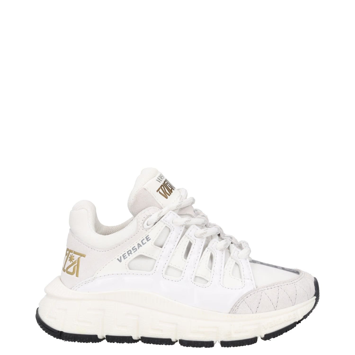 VERSACE Boys Trainers White Leather Low Top Lace Up Chunky EU 27 RRP 200