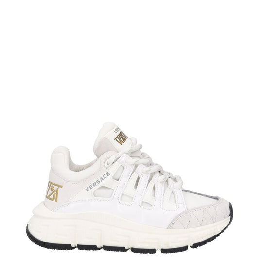 VERSACE Boys Trainers White Leather Low Top Lace Up Chunky EU 27 RRP 200