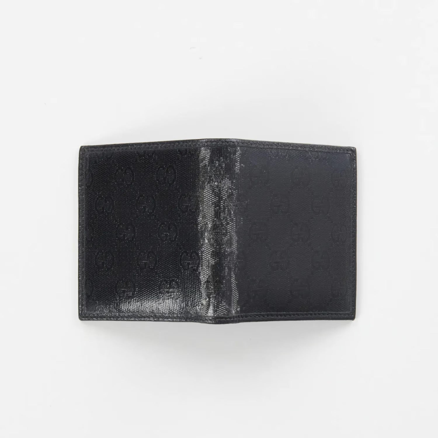 GUCCI Men's Crystal Ao Bifold Wallet Black Canvas Logo One Size RRP 300 — View 2