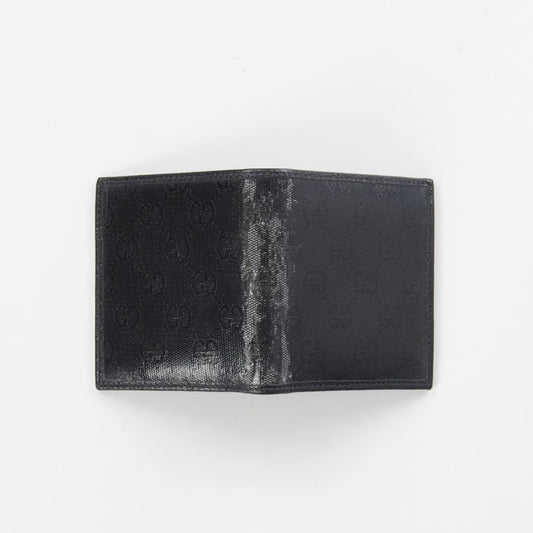GUCCI Men's Crystal Ao Bifold Wallet Black Canvas Logo One Size RRP 300 — View 2