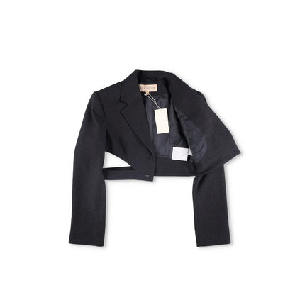 AYA MUSE Womens Black Cropped Blazer Jacket Button Accents Size S RRP 999 — View 5