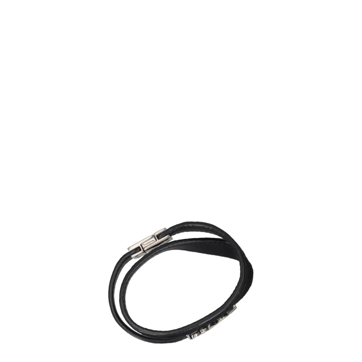 SAINT LAURENT Womens Bracelet Belt Black Leather Silver YSL RRP 275 — View 8