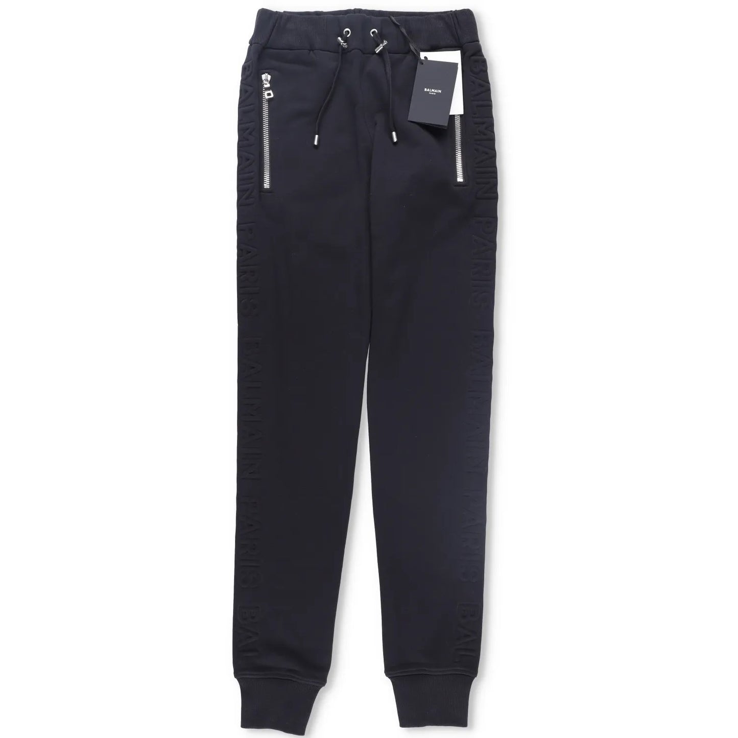 BALMAIN Mens Joggers Cotton Black Cuffed Elastic Drawstring Waist Size XS RRP425 — View 5