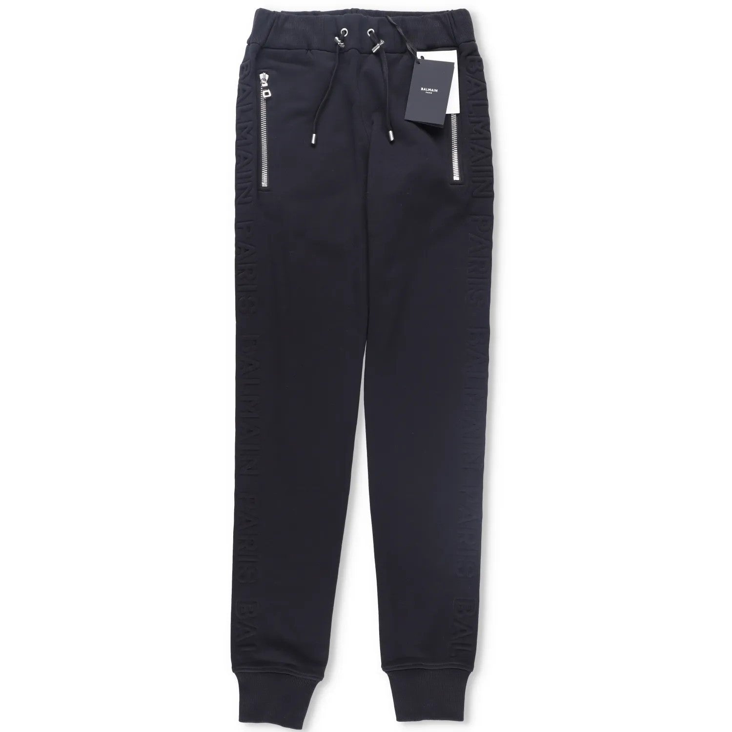 BALMAIN Mens Joggers Cotton Black Cuffed Elastic Drawstring Waist Size XS RRP425 — View 5