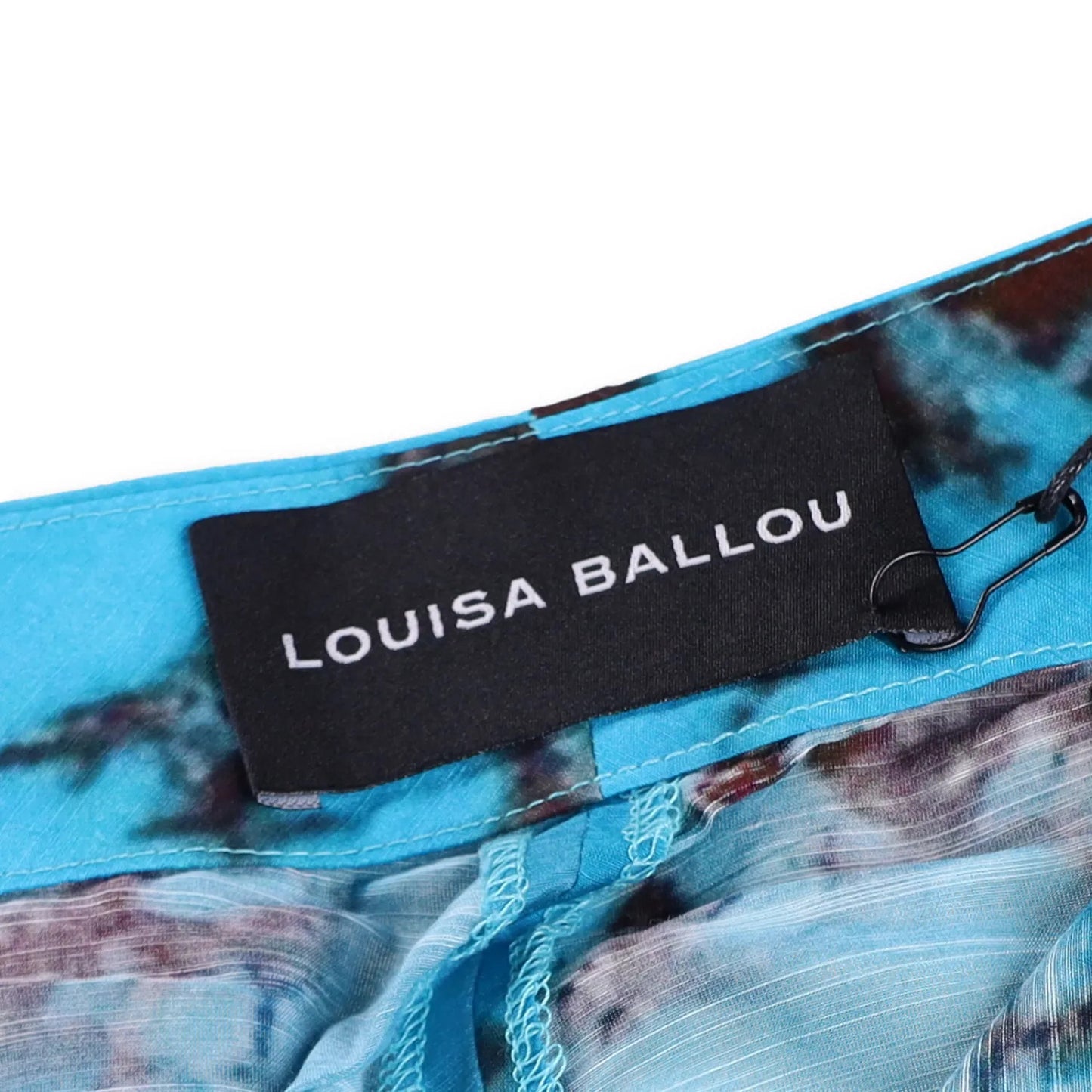 LOUISA BALLOU Womens Trousers Wide Straight Leg Turquoise Stone Blue XS RRP 510 — View 7