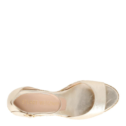 STUART WEITZMAN LADIES Nudistcurve Espadrilles Wedge Leather Gold 41 RRP375 — View 7