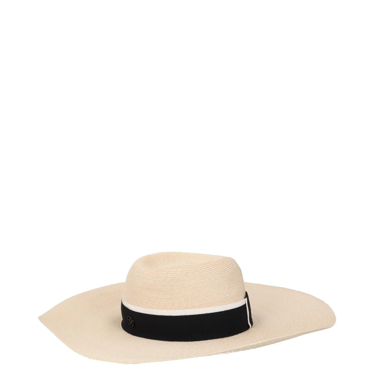 MAISON MICHEL Womens Sun Hat Beige Straw Black Band Wide Brim Size M RRP 400 — View 6