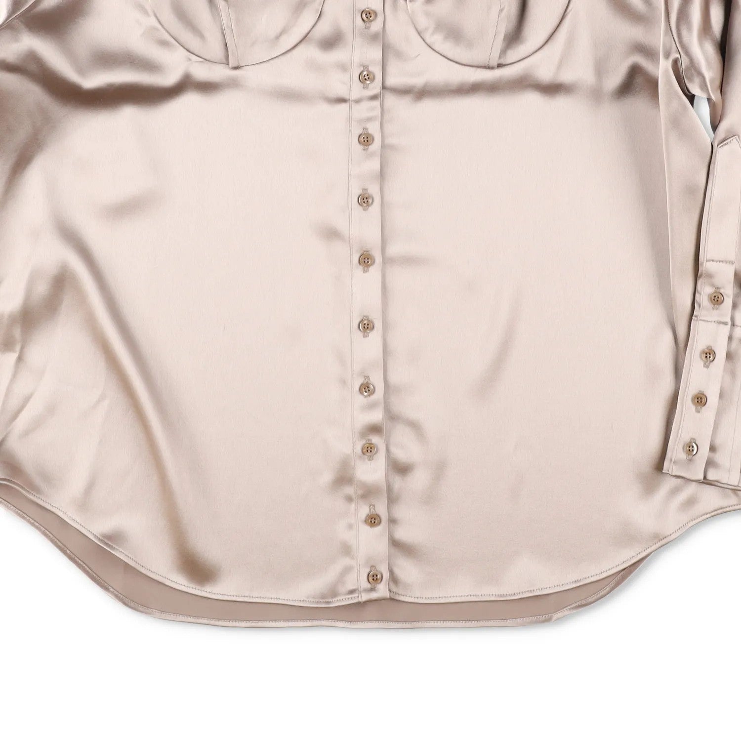 SINEAD O'DWYER Womens Classic Satin Viscose Caramel Blouse Metallic 8 RRP 805 — View 4