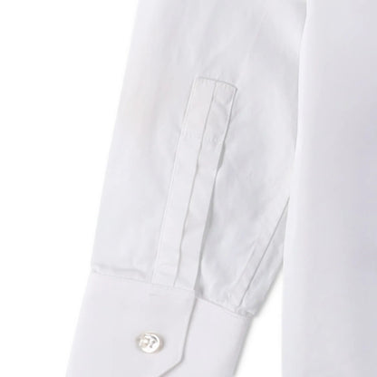 SAINT LAURENT Womens Top Shirt Long Sleeve Collared Button Up White 34 RRP 645 — View 9
