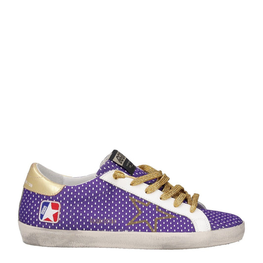 GOLDEN GOOSE Womens Trainers Purple Leather Low Top Lace Up UK 8 RRP 485