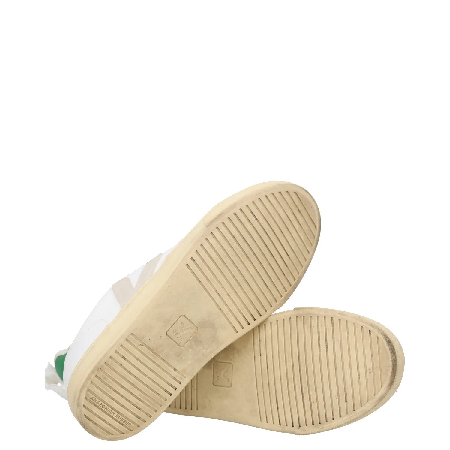 VEJA Boys Trainers White Green Beige Leather Low Top Lace Up UK 3 RRP 75 — View 8