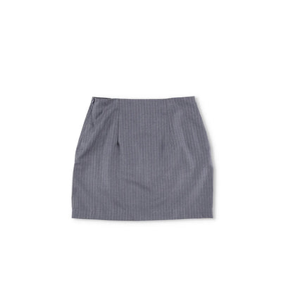 GAUGE81 Womens Mani Pinstripe Mini Skirt Grey Twill Short Size 42 RRP 295 — View 9
