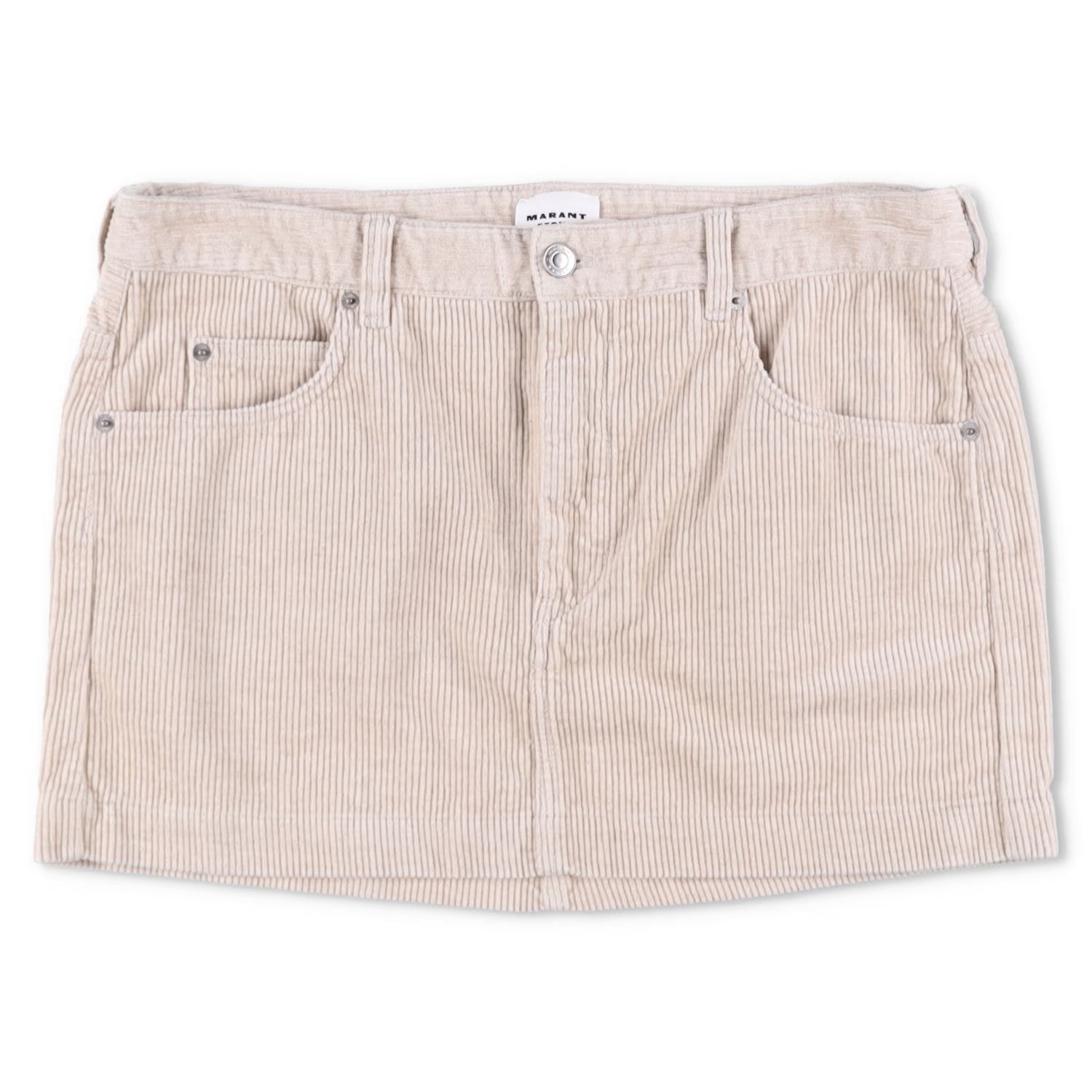 ISABEL MARANT ETOILE Womens Rania Mini Pencil Skirt Neutrals Corduroy 44 RRP 255