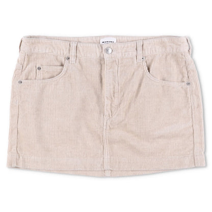 ISABEL MARANT ETOILE Womens Rania Mini Pencil Skirt Neutrals Corduroy 44 RRP 255