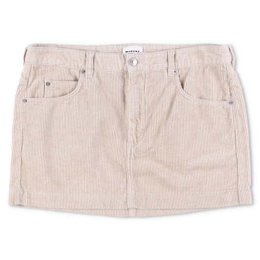 ISABEL MARANT ETOILE Womens Rania Mini Pencil Skirt Neutrals Corduroy 44 RRP 255