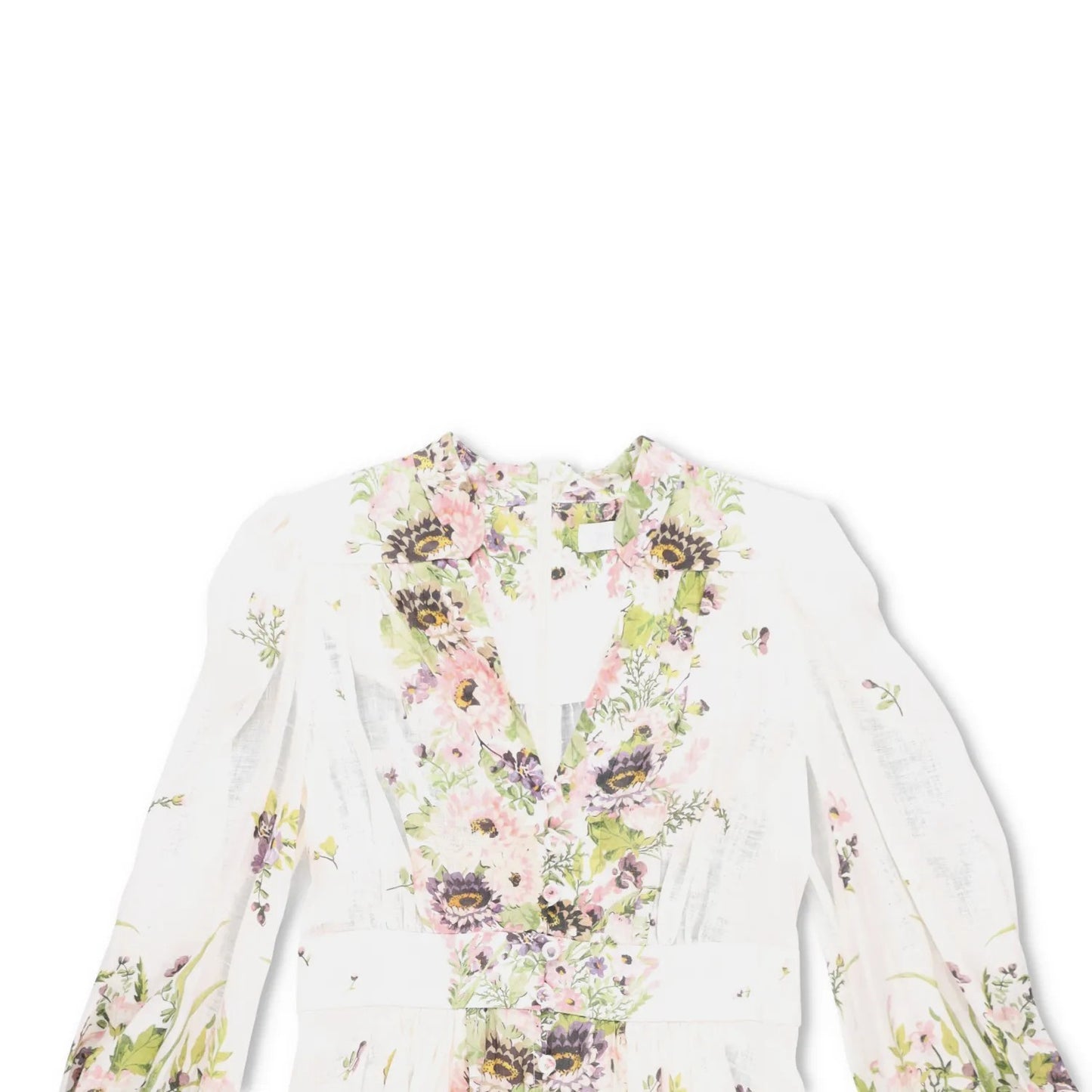 ZIMMERMANN Womens Halliday Long Sleeve Plunge Print Mini Dress Multi 1 RRP 695 — View 5