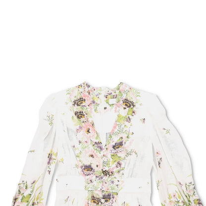 ZIMMERMANN Womens Halliday Long Sleeve Plunge Print Mini Dress Multi 1 RRP 695 — View 5