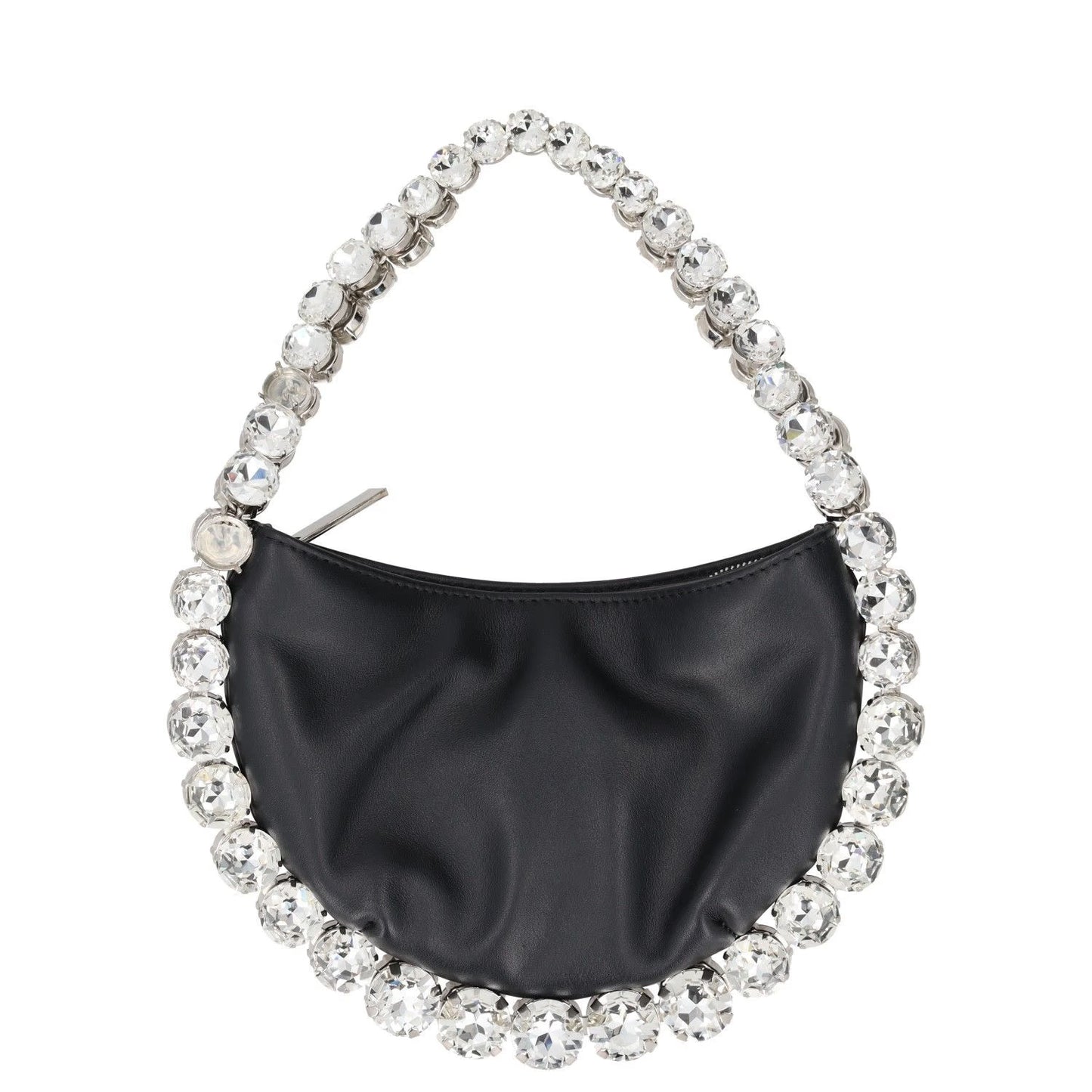 L'Alingi Womens Top Handle Bag Black Leather Silver Handle Size S RRP 700