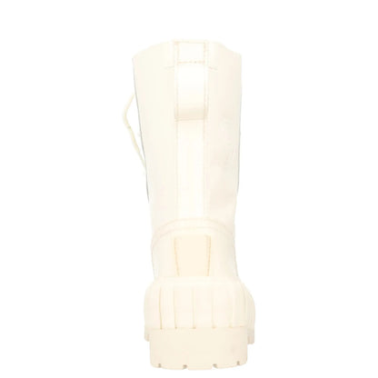 MM6 MARGIELA Womens Combat Boots White Leather Chunky Sole EU 37.5 RRP 375 — View 4