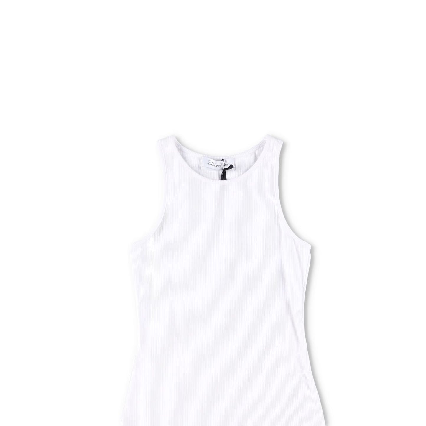 BLUMARINE Womens 2T059A Canotta Costina+Spil Crystal Broach Tank White XS RRP265 — View 2