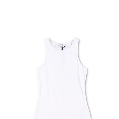 BLUMARINE Womens 2T059A Canotta Costina+Spil Crystal Broach Tank White XS RRP265 — View 2