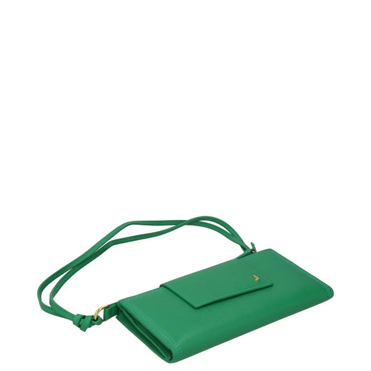 JACQUEMUS Womens Wallet Purse Green Leather Gold Logo Strap Size S RRP 350 — View 2