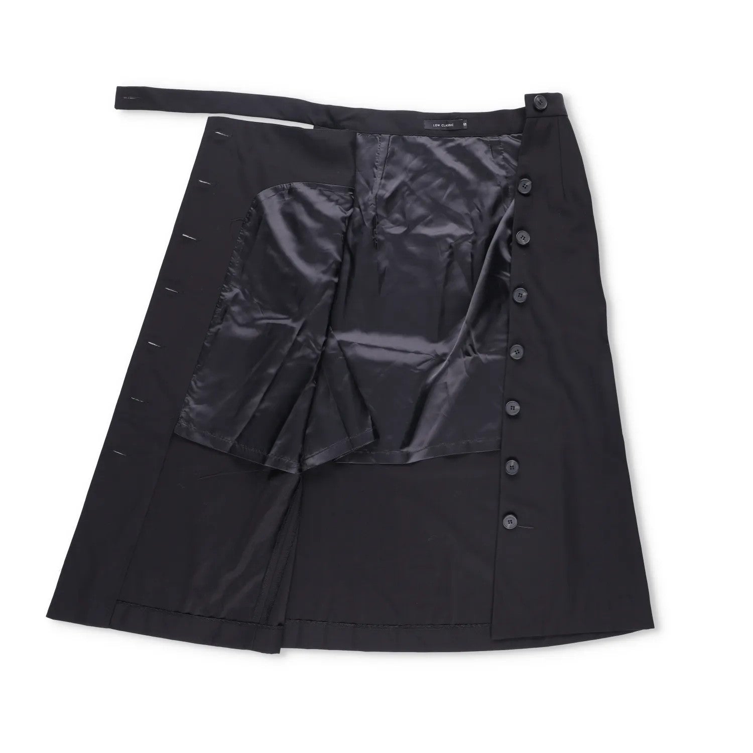 LOW CLASSIC Womens Midi Skirt Button Accents Black Twill Fabric Size S RRP 350 — View 5
