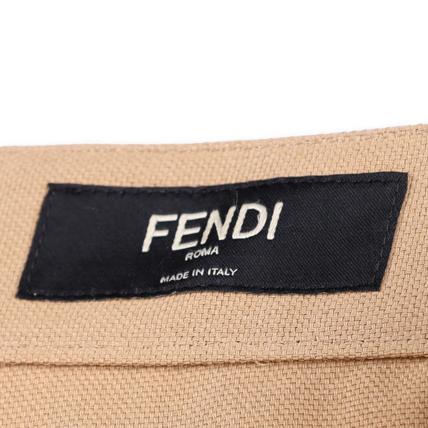 FENDI Mens Bermuda Shorts Paper Canvas Beige Flat Front Zip Size 46 RRP 945 — View 9