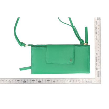 JACQUEMUS Womens Wallet Purse Green Leather Gold Logo Strap Size S RRP 350 — View 6