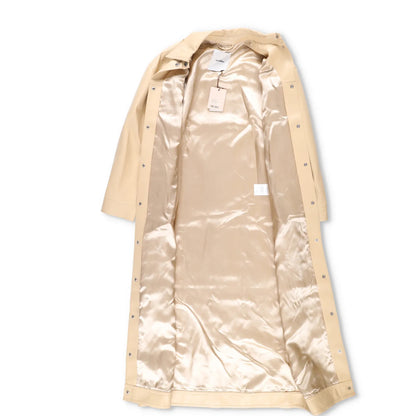 NANUSHKA Women Keano Trench Coat Long Collared Button Up Leather Beige M RRP1475 — View 8