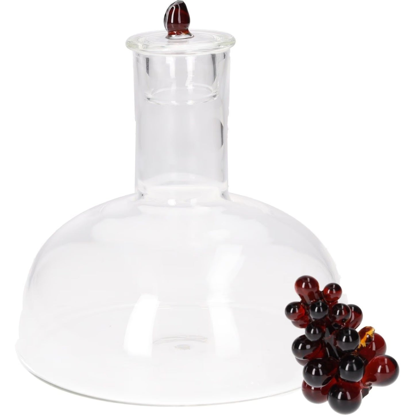 MAISON BALZAC Bordeaux Wine Decanter with Lid Glass Clear Grape Detail OS RRP150
