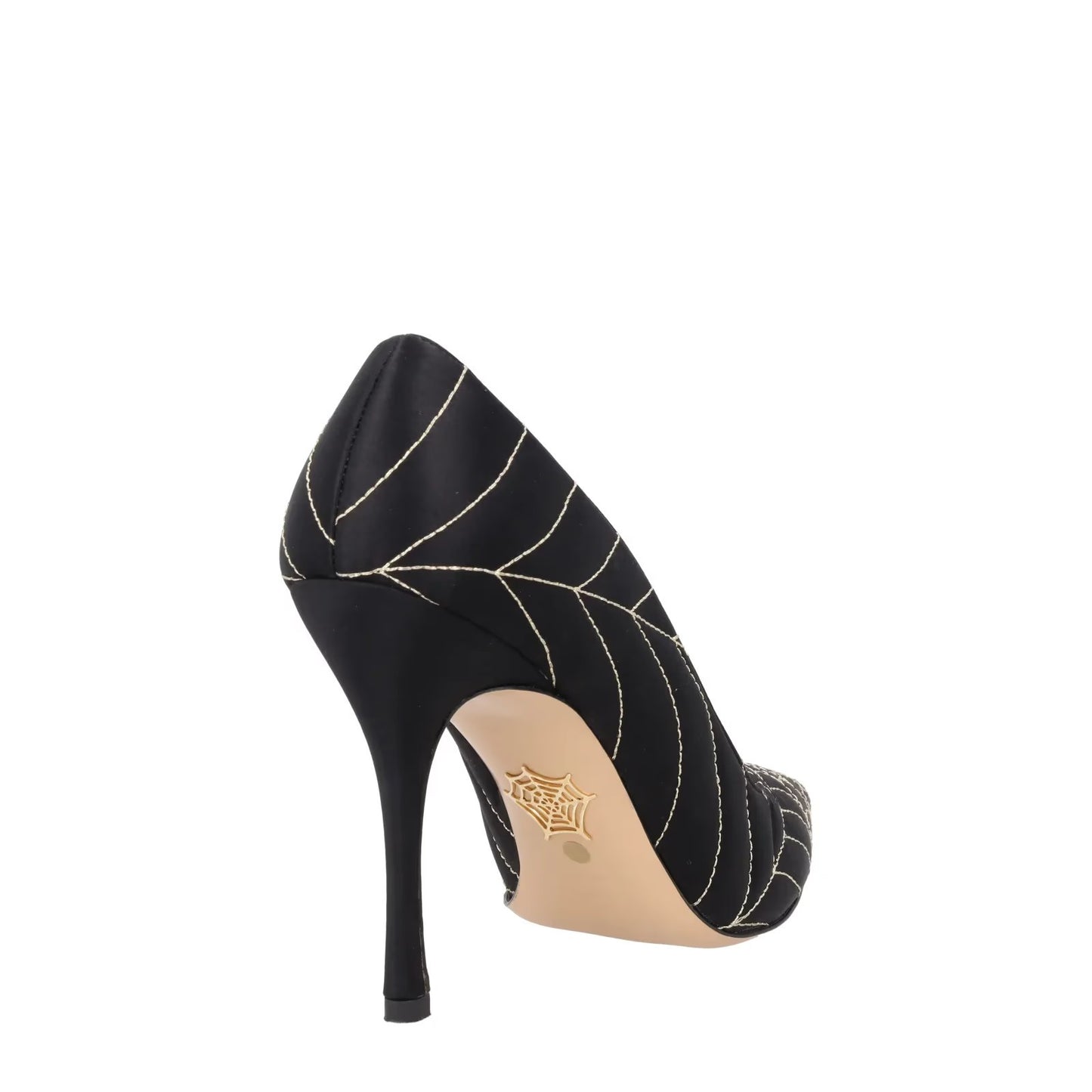 CHARLOTTE OLYMPIA Womens Bacall Pump Satin Court Shoes Black UK 8 RRP 615 — View 6