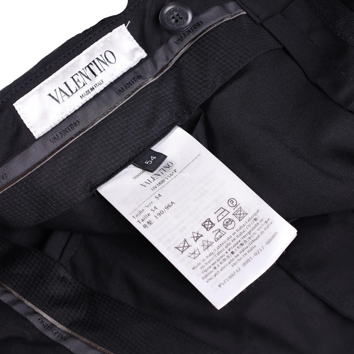 Valentino Mens Trousers Black Flat Front Zip Straight Leg Size 54 RRP 650 — View 8