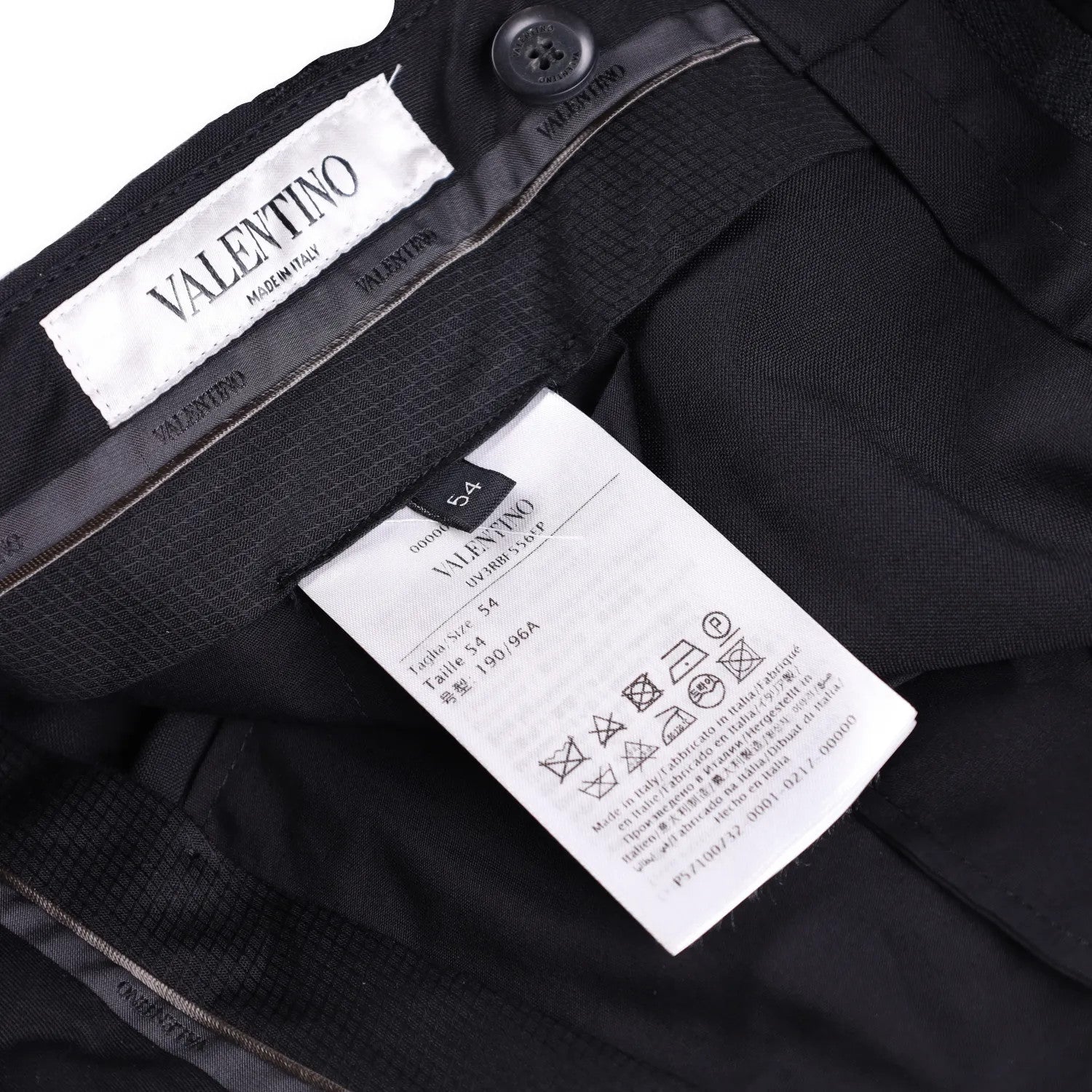 Valentino Mens Trousers Black Flat Front Zip Straight Leg Size 54 RRP 650 — View 8