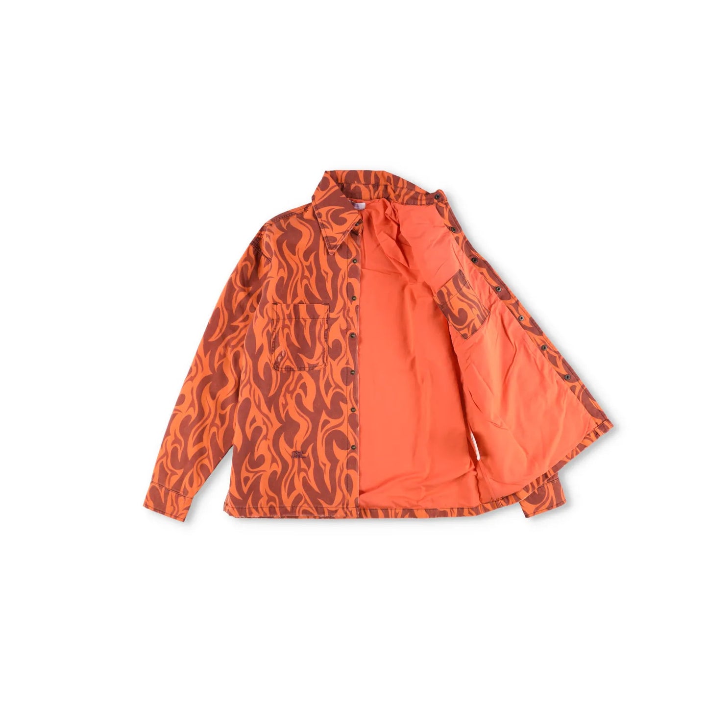 ERL Unisex Canvas Jacket Woven Orange Button Graphic Print Long Sleeve XS RRP450 — View 5
