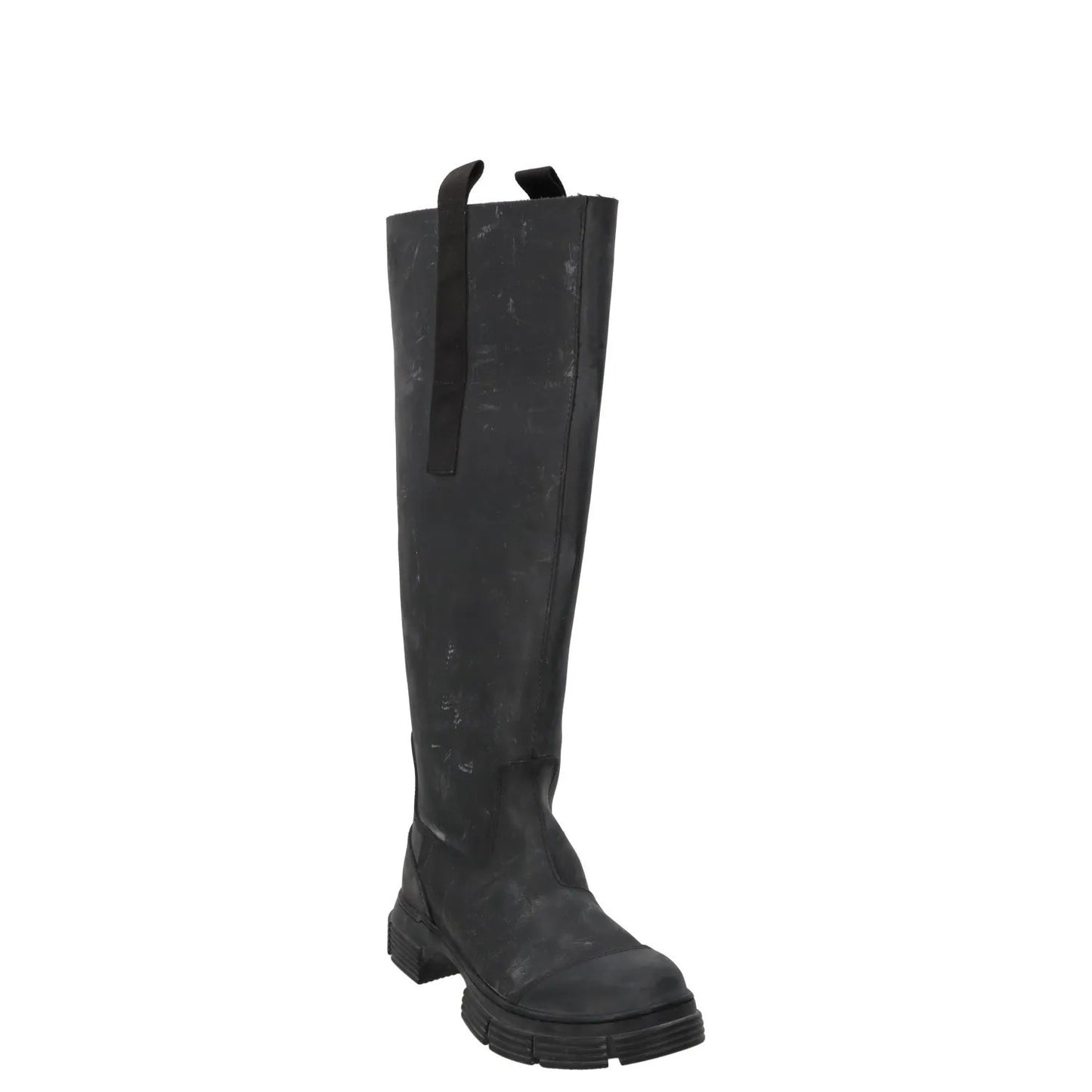 GANNI Womens Round Toe Knee High Boots Leather Rubber Toecap Black UK 5 RRP 445 — View 2