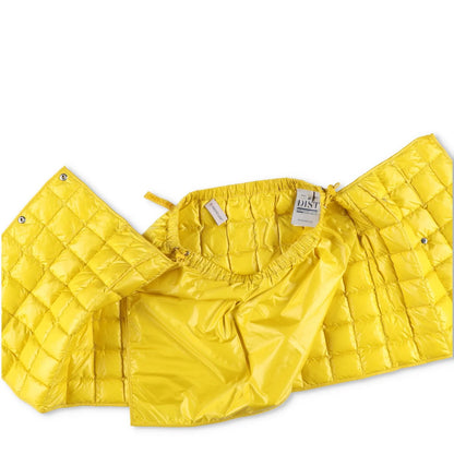 MONCLER Womens  Yellow Quilted Mini Wrap Skirt Feather Down Button 40 RRP 375 — View 6