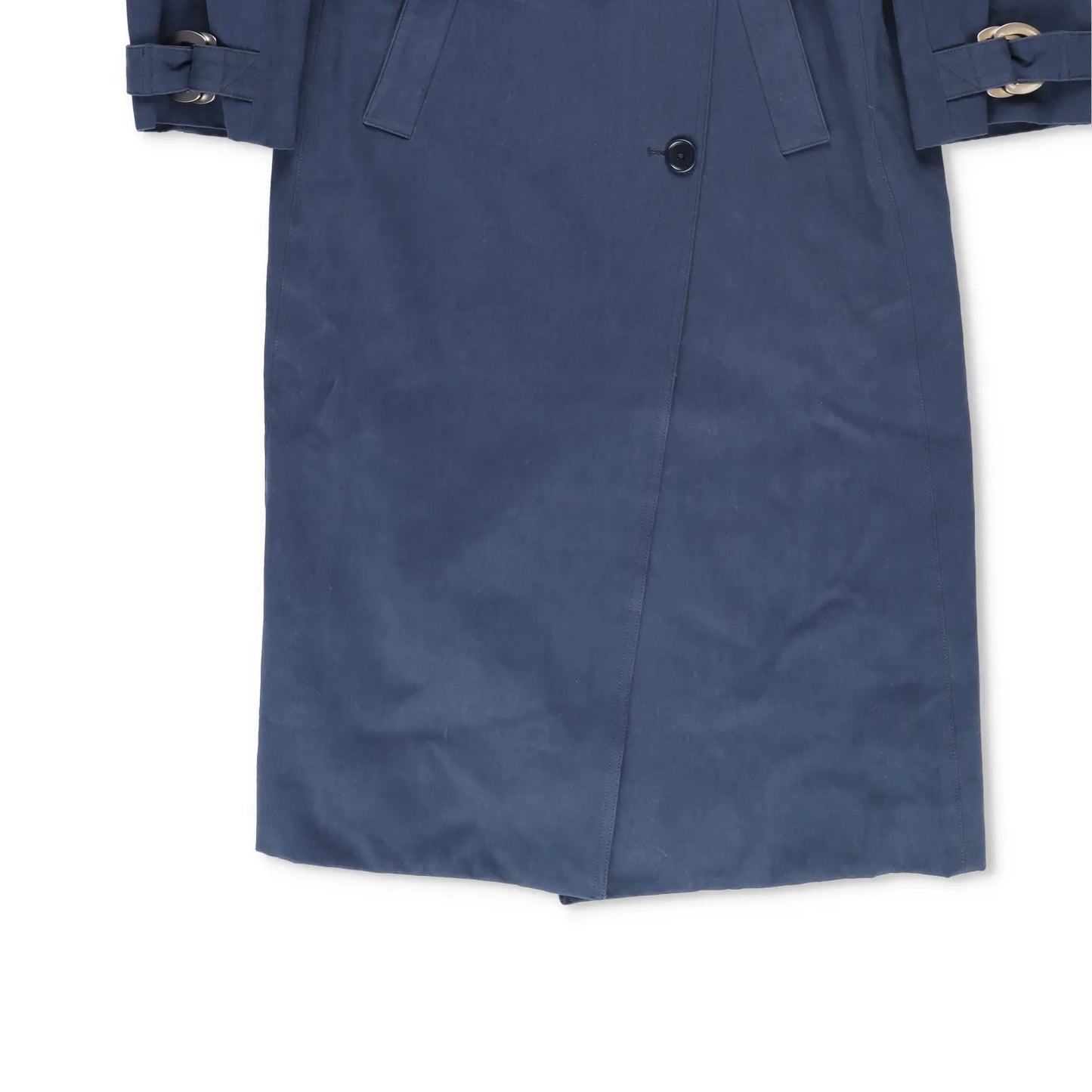 SINEAD O'DWYER Womens Trench Coat Cotton Drill Blue Wast Belt Long 12 RRP 2110 — View 5