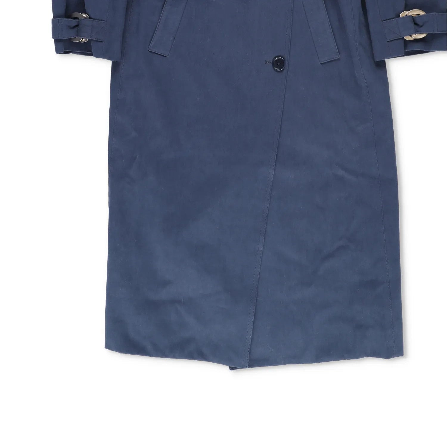 SINEAD O'DWYER Womens Trench Coat Cotton Drill Blue Wast Belt Long 12 RRP 2110 — View 5