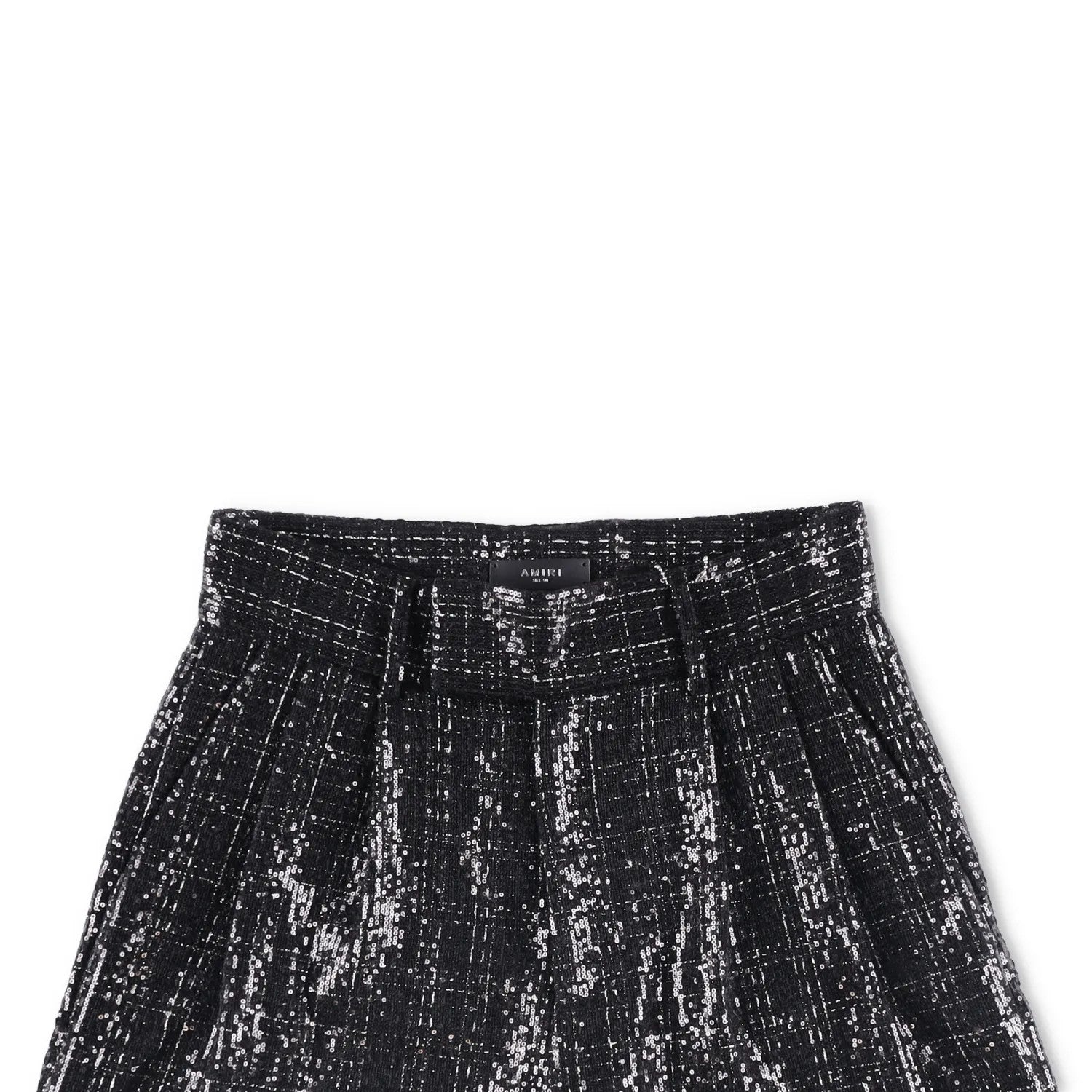 AMIRI Mens Sequin Boucle Skater Shorts Black Tweed Shiny Size 50 RRP 890 — View 2