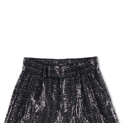 AMIRI Mens Sequin Boucle Skater Shorts Black Tweed Shiny Size 50 RRP 890 — View 2