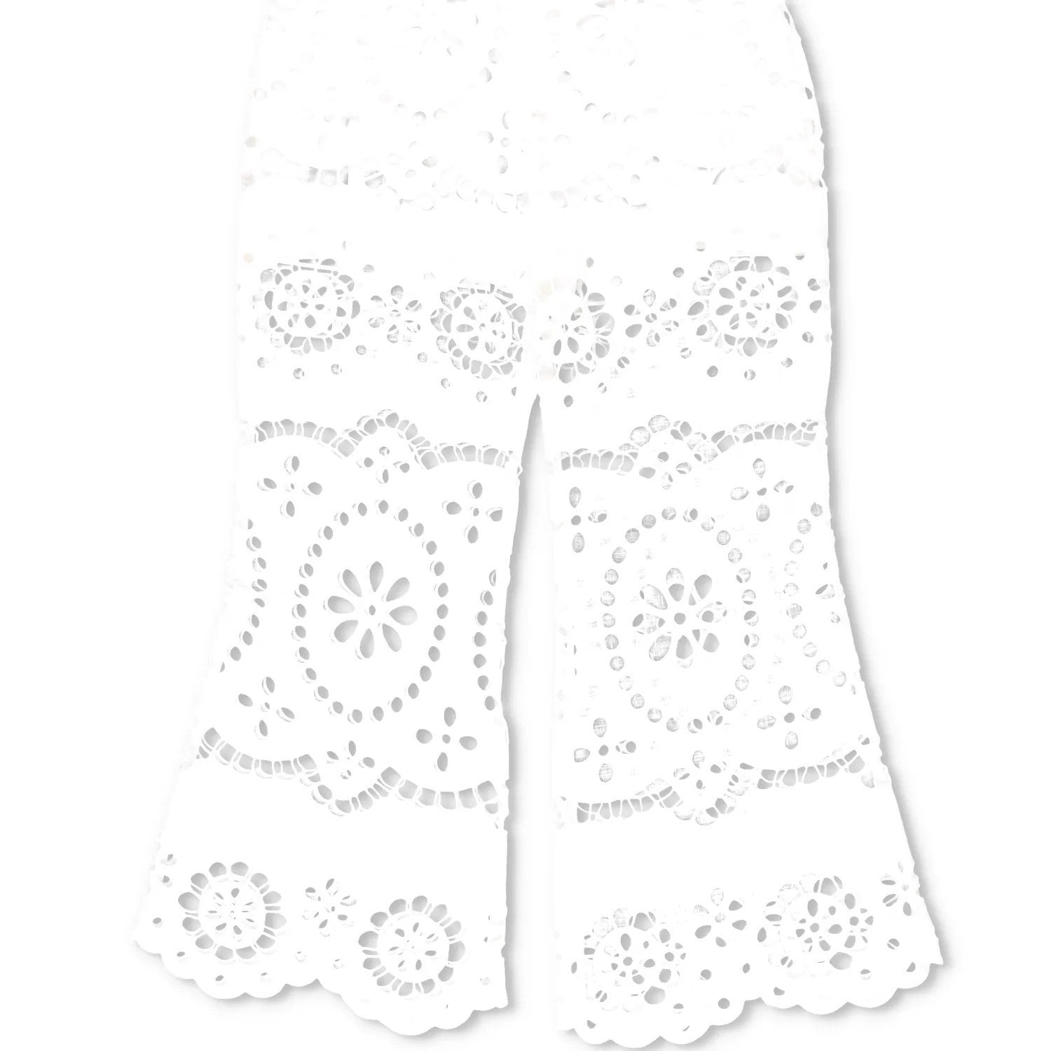 ZIMMERMANN Women Lexi Embroidered Wide Leg Trousers Ivory White Cotton 2 RRP 650 — View 3